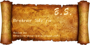 Brekner Sára névjegykártya